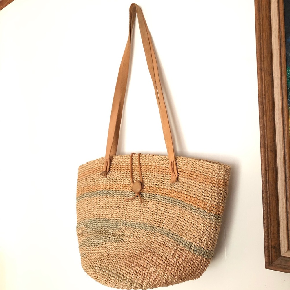 Vintage sisal market bag